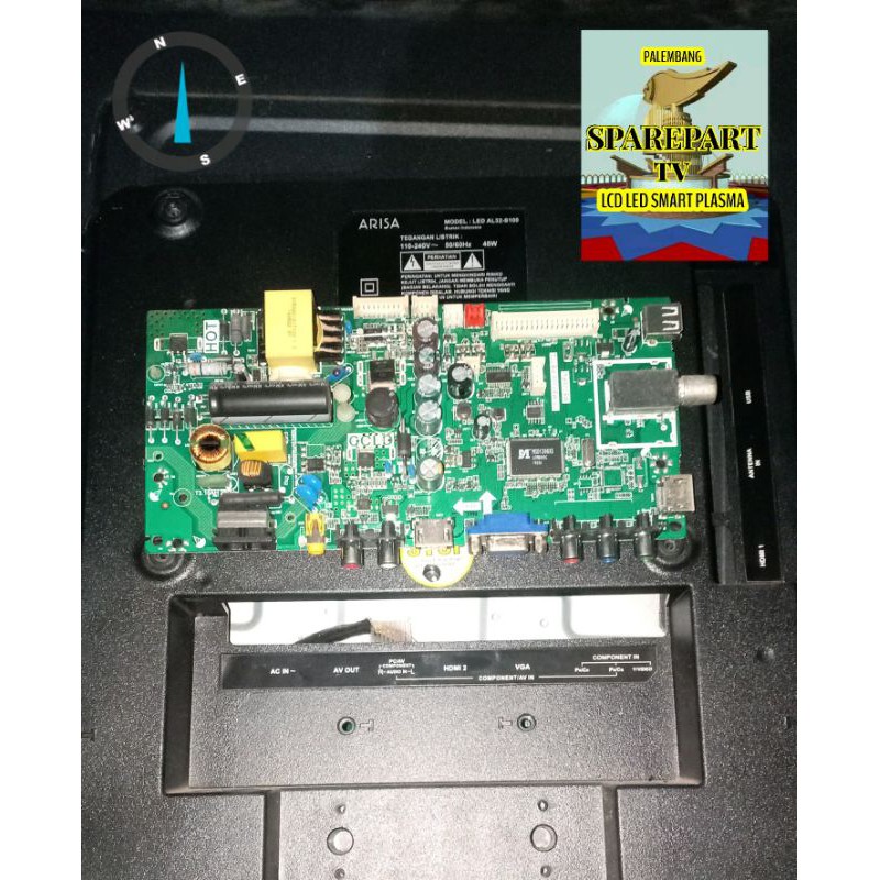 MB MAINBOARD MOTHERBOARD MESIN MOBO MODUL PSU POWER SUPPLY REGULATOR TV LED AL32S-S100 AL32S 32