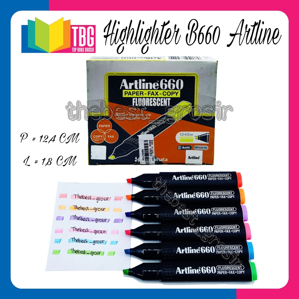 

1 PCS HIGHLIGHTER B660 ARTLINE / TEXTLINER WARNA ARTLINE