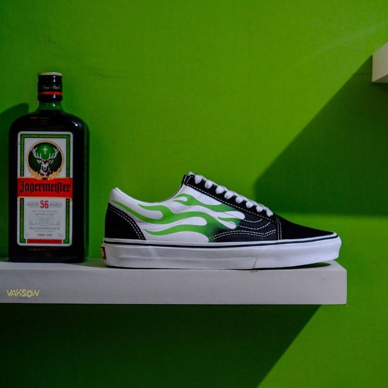 Vans Old Skool "Flame" Black/ True White