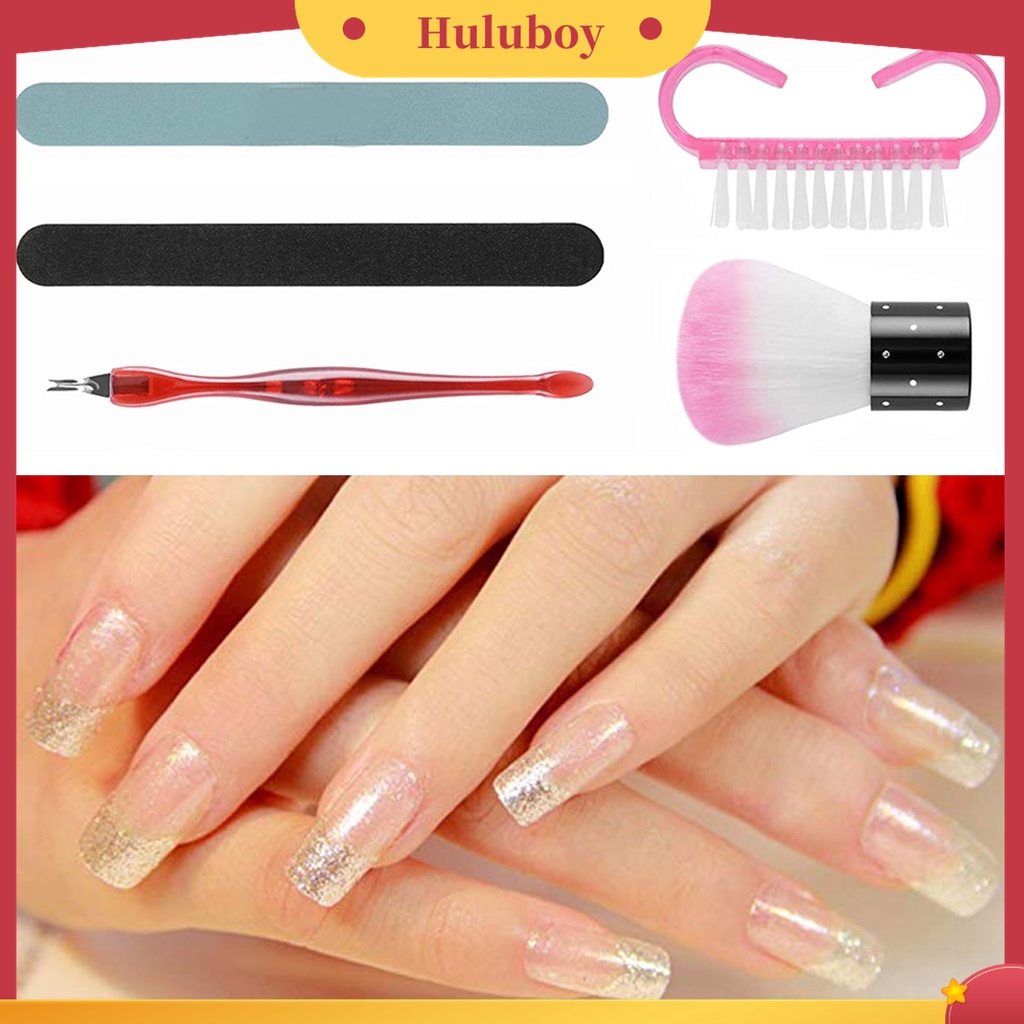 Huluboy Huluboy♡ 100pcs / Set Alat Pembentuk Ujung Kuku Bahan ABS Untuk Manicure