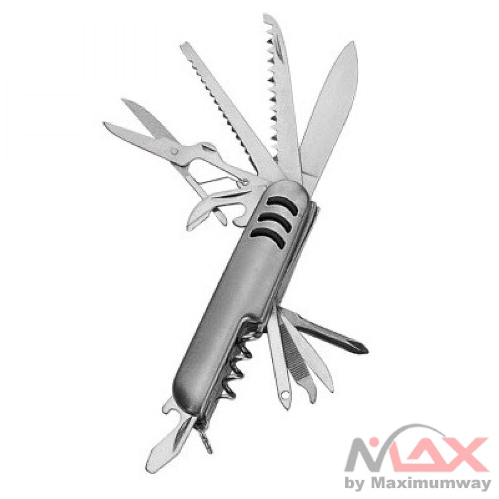 KNIFEZER Pisau Swiss Army Pocket Knife EDC 11 in 1 Stainless - A3011 Warna Silver