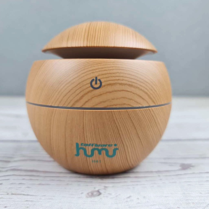 Humidifier Aromatherapy Diffuser Remote Wood - Kuning