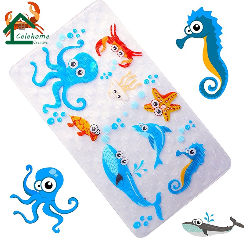 Cele Bath Mat Non Slip Anti Skid Mould Resistant Shower Toddler