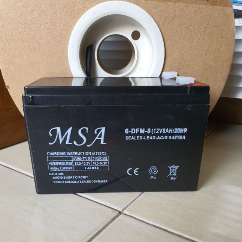 AKI BATTERY ACCU 12V 8AH MSA UNTUK TANGKI ELEKTRIK UPS DLL