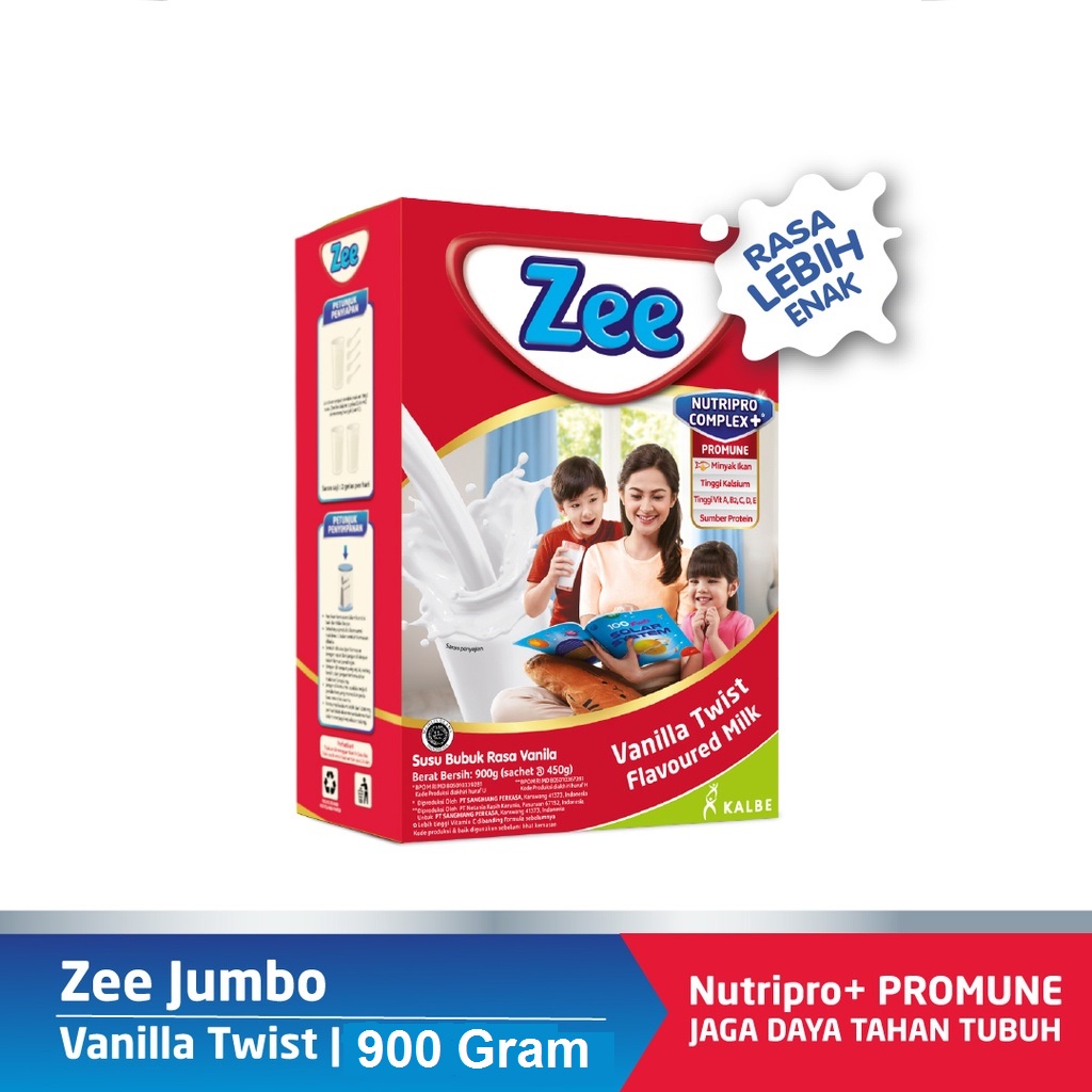 ZEE Reguler Vanila 900gr Susu Pertumbuhan Anak 3-12 Tahun