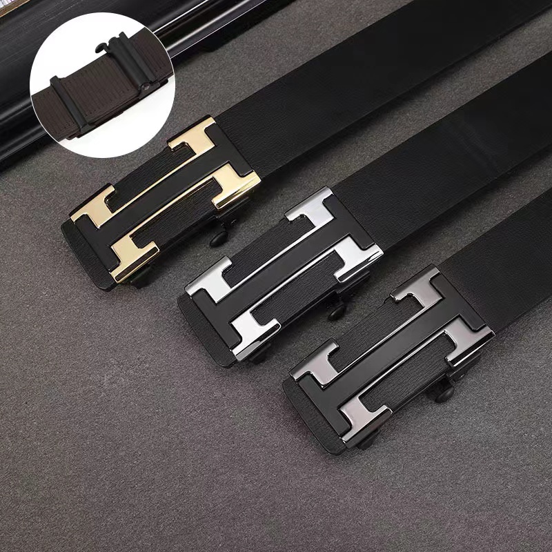 Littleluck Ikat Pinggang Kulit Asli Ikat Pinggang Pria Sabuk PriaTali Pinggang Pria Belt Pria
