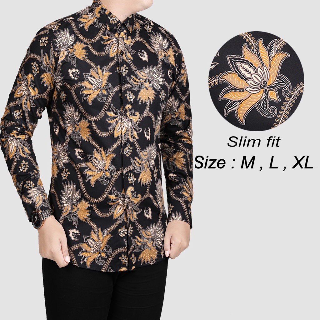 BAJU COWOK KEMEJA BATIK SLIMFIT LENGAN/TANGAN PENDEK