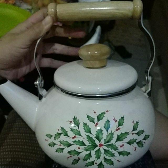 Teko Enamel Motif Daun
