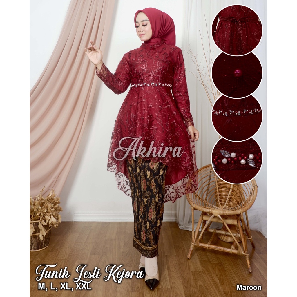 Permata Olshop / Kebaya Lesty Kejora SC / Aurora Tulle Modern / Kebaya Wisuda Kekinian / Kebaya Elegant / Kebaya Tunik Modern / Bridesmaid / Kebaya Payet