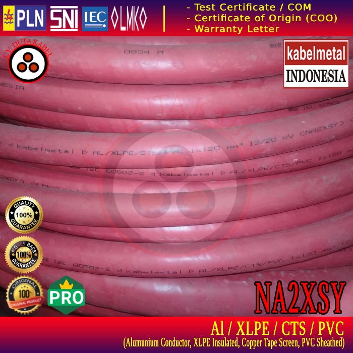 Kabel NA2XSY 1x120 mm2 20kV METAL /1x120 mm/1 x 120 mm2/1 x 120 mm/1x120/1 x 120