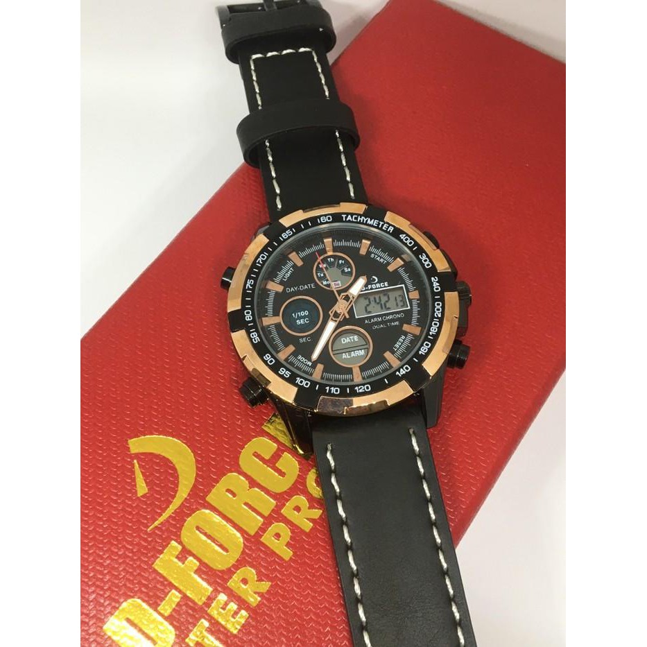 Bagus Jam tangan pria kulit sport D-Force DFDTKL004 Diskon