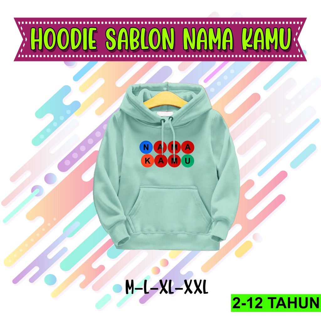 Hoodie Anak Custom Nama Jaket Anak Usia 2 - 12 Tahun SwIter Cewek Cowok terbaru Hodie Request Nama Laki Laki Perempuan