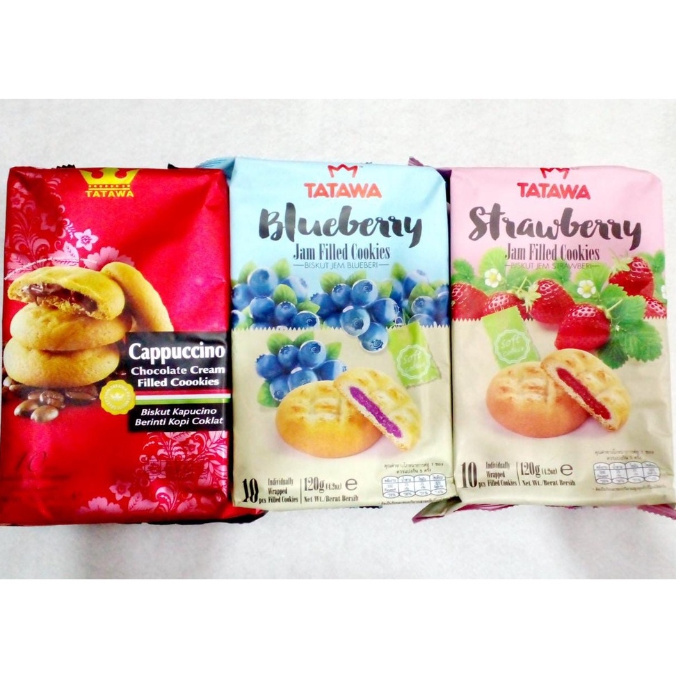 [HALAL] Tatawa Jam Filled Strawberry / Blueberry / Capuccino Cookies 120gr