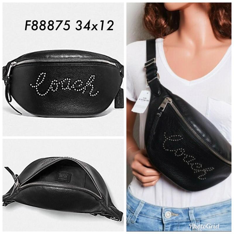 tas coach belt bag studded coach script f88875