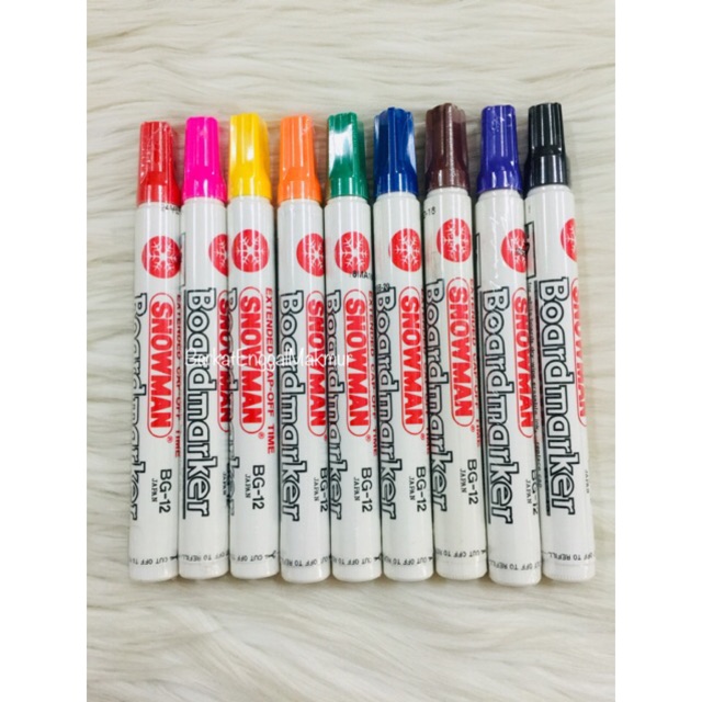 

12 Pcs Spidol Snowman Boardmarker Warna