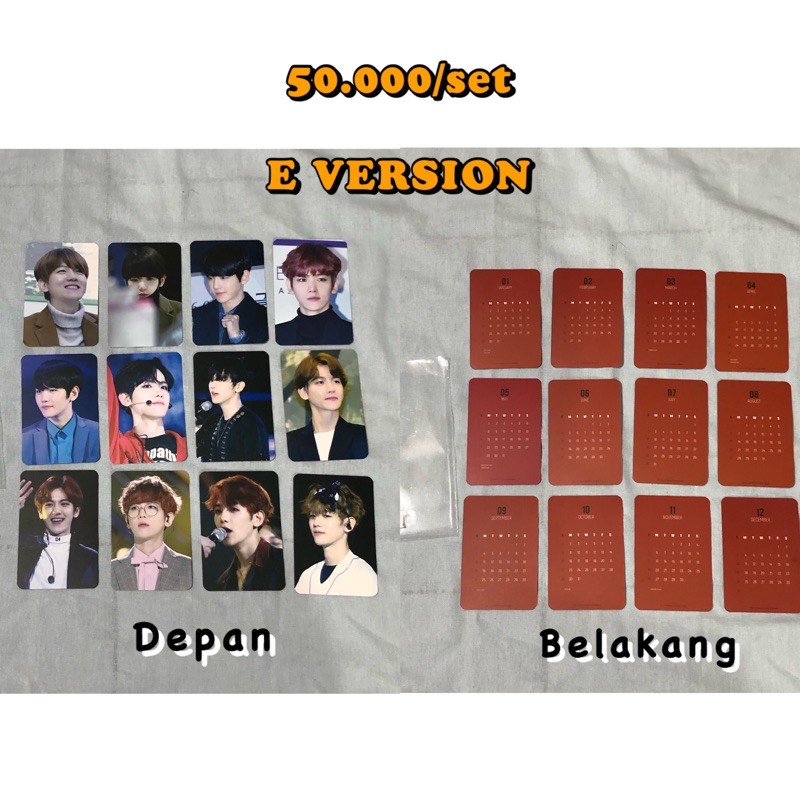 baekhyun fansite calendar photocard
