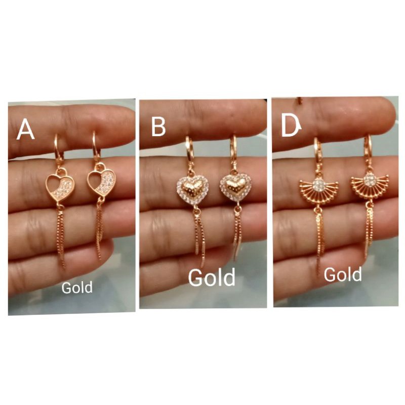 RK109. Anting xuping wanita lapis emas dgn mata zircon