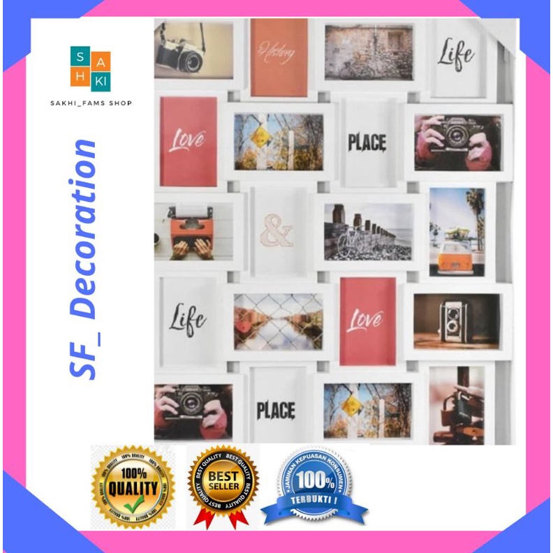 pigura frame bingkai foto/Kris 4r Bingkai Foto 24 Frame - Putih/bingkai foto