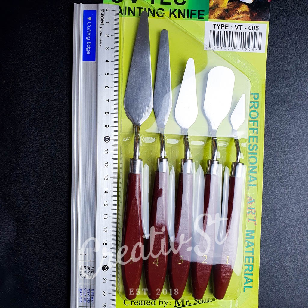 

HJK V-TEC Painting Knife Paint Knife Pisau Palet Set Isi 5 Vt-005