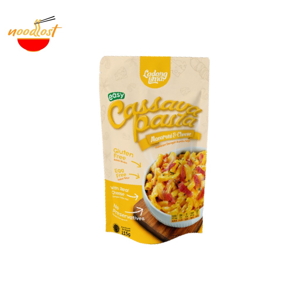 

LADANG LIMA MACARONI CASSAVA PASTA 115 GR ( MAC AND CHEESE & PASTA BOLOGNESE )