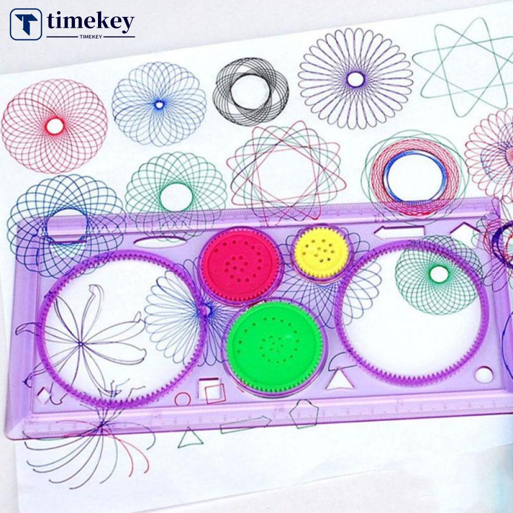 Timekey 1pc Penggaris Spirograph Geometri Spiral Klasik Untuk Stationery you C9X6