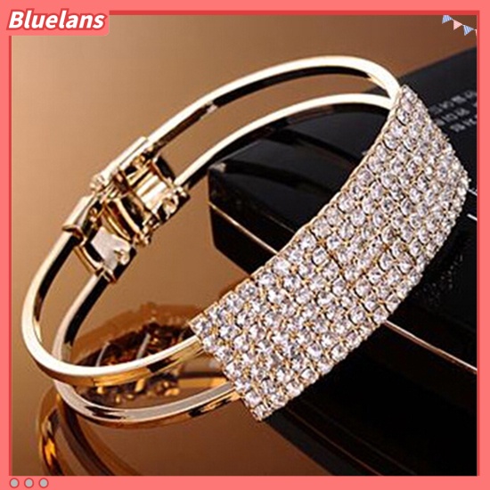 Bluelans New Fashion Elegant Women Bangle Wristband Bracelet Crystal Cuff Bling Lady Gift