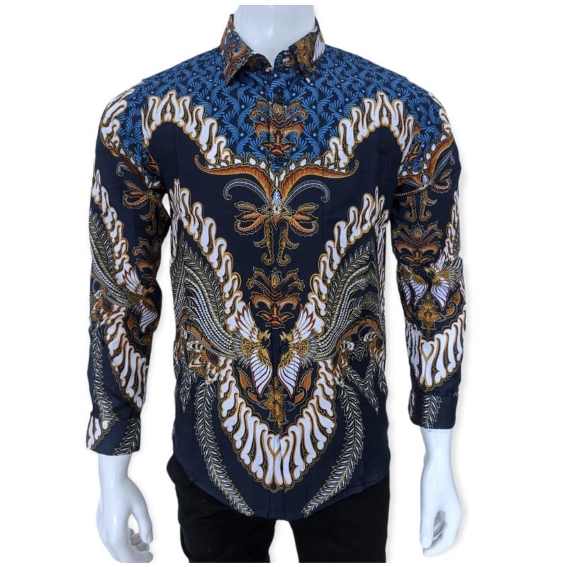 RICARDO BIG SIZE kemeja batik biru lengan panjang dbritano 82240
