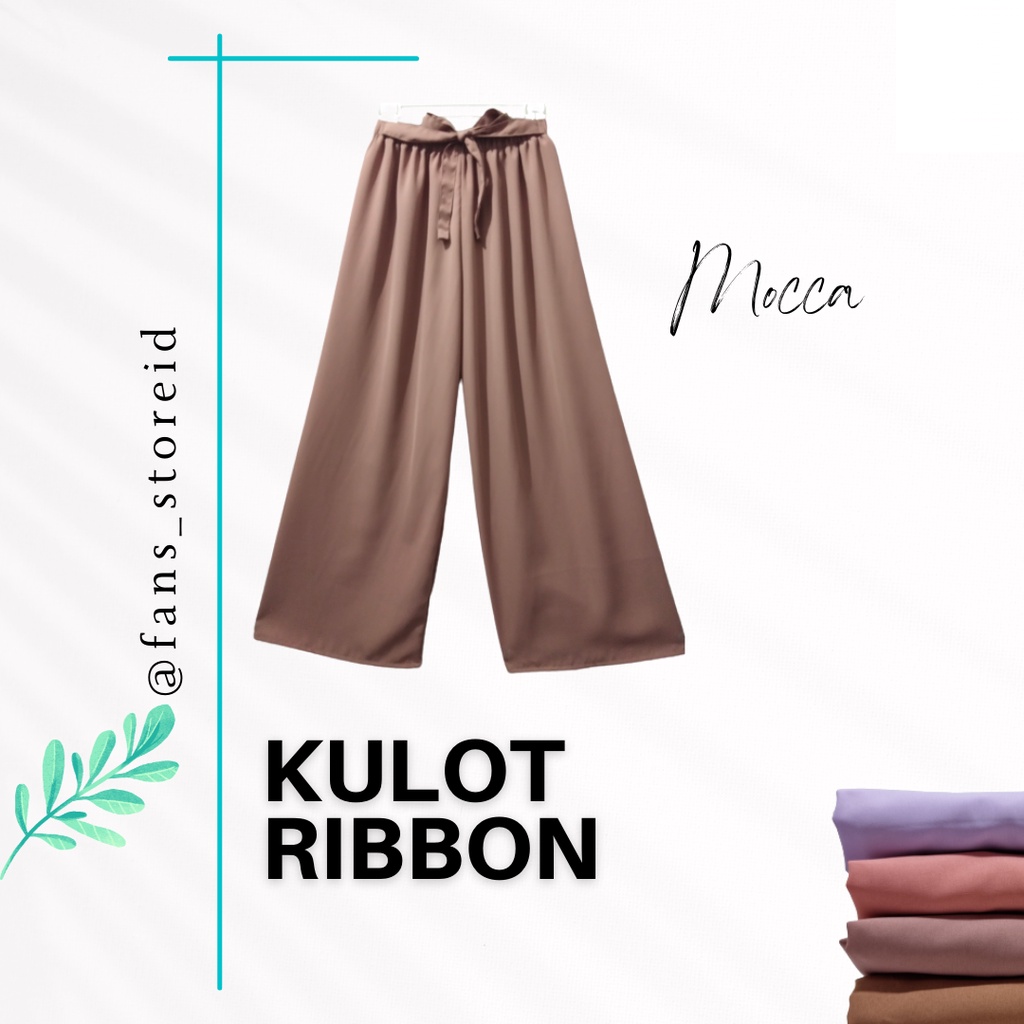 KULOT RIBBON TALI KASUAL KOREAN STYLE PREMIUM-Mocca