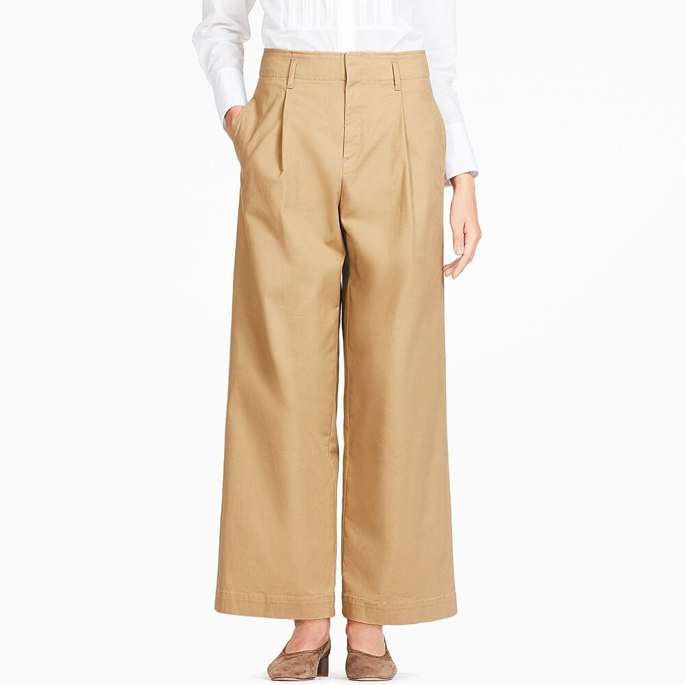 UNIQLO High Waist Chino Wide Leg Pants