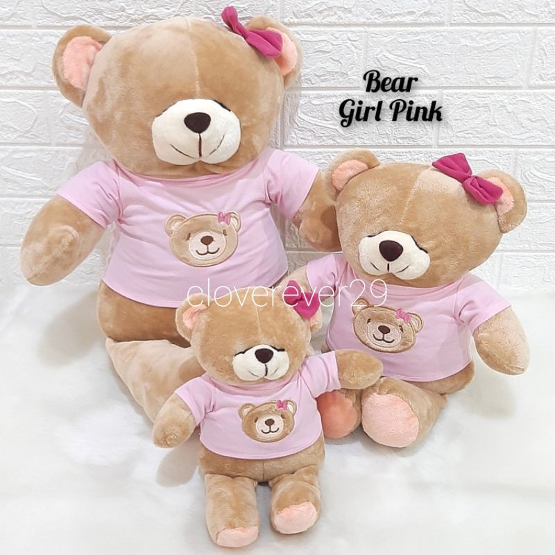 Boneka Bear FF Tshirt Boy & Girl 28cm 40cm & 57cm