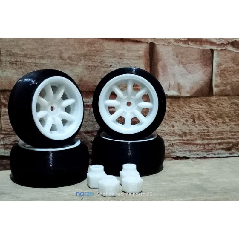 1 set velg drift wpl d12 besar 1/10 RC mainan aksesoris drift