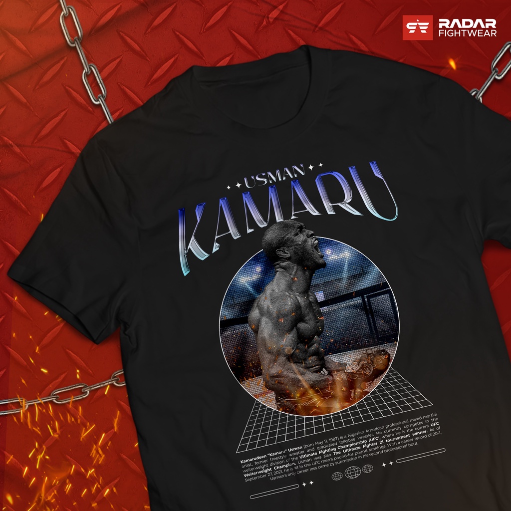 USMAN KAMARU Kaos MMA UFC Ultimate Fighting Championship Radar Fightwear Tshirt Premium