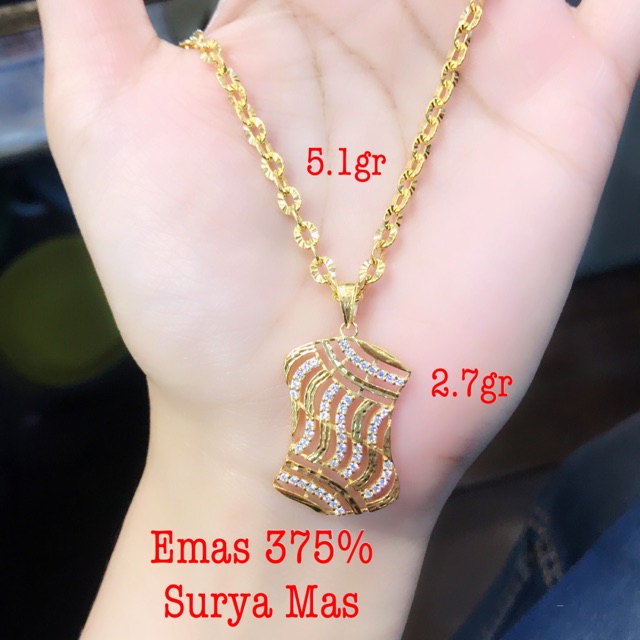 Kalung dan liontin emas 375%