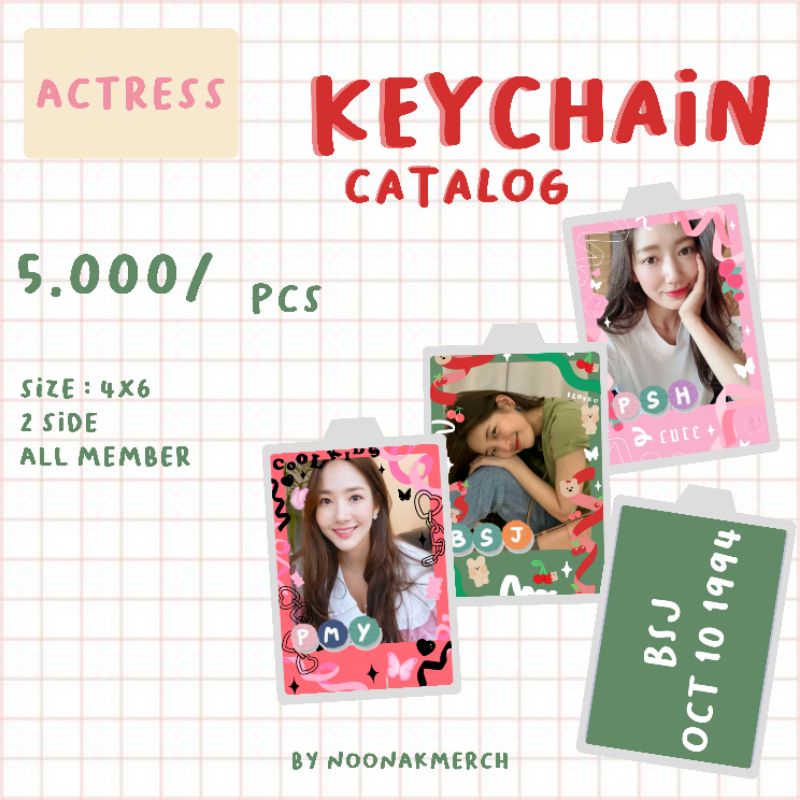 [pembelian minimal 2 keyring] Keyring actress korea ( gantungan kunci / keychain ) song hye kyo han 