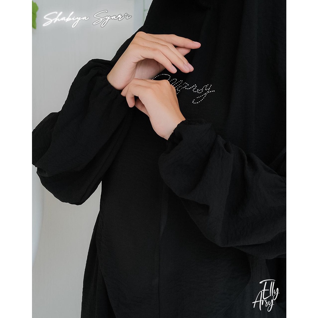 Gamis syari set SYABIA CRINKLE khimar recomended terbaru ELLYARSY premium muslimah