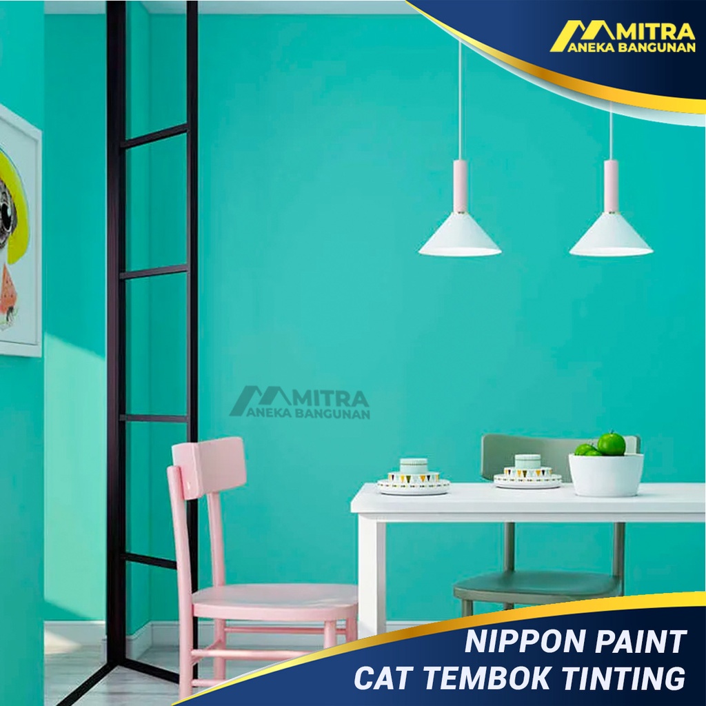 CAT TEMBOK EKSTERIOR INTERIOR NIPPON POOLSIDE NP BGG 1602 T / VINILEX ELASTEX SPOTLESS / HIJAU BIRU 