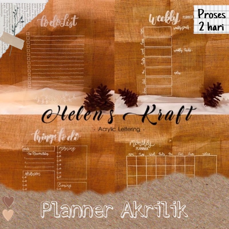 Acrylic/Akrilik board/ Planner Akrilik/ Monthly Planner/ To do List/ Things to do/ Weekly Planner