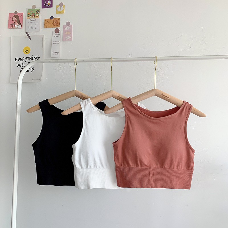 Gobra ♕ PW113 Pakaian Tanktop Fashion Wanita Korea Push Up Tanpa Kawat Kasual Seksi Import Jakarta-5