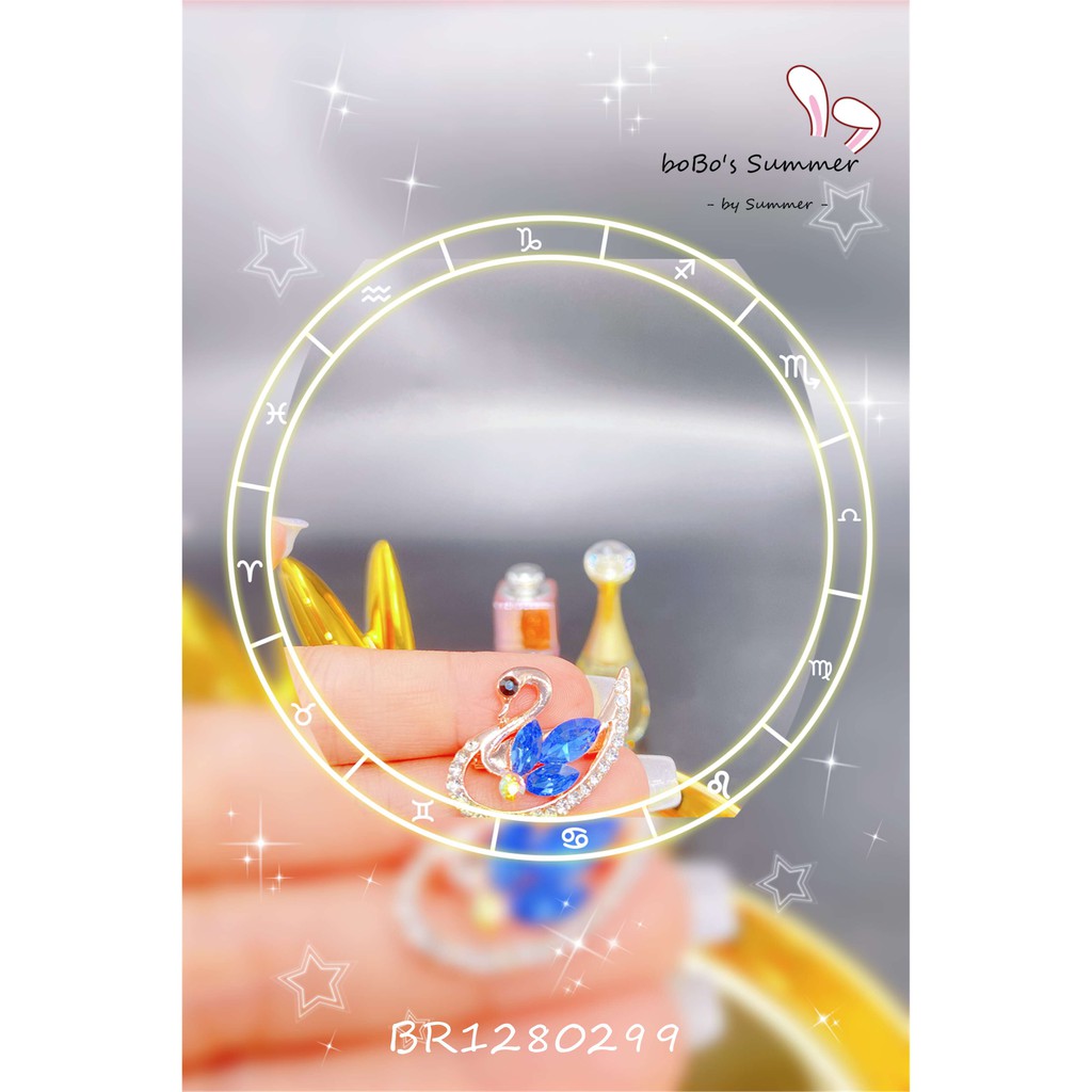 Bros Mini Permata Motif Angsa Fashion Aksesoris Hijab Fashion Impor Style Korea Brooch Premium