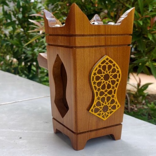 Tempat Bakaran Bukhur Motif Terompah Kayu Jati Perapen Mabkhara Bakar Buhur Dupa