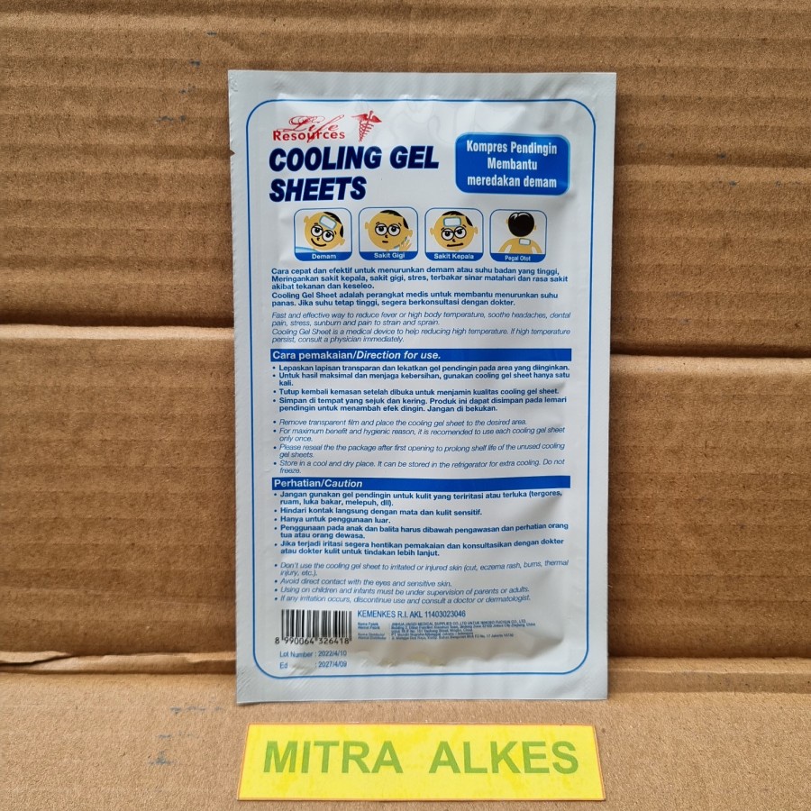 Cooling Gel Sheets. Kompres Pendingin Pereda Demam. Cooling Gell pad s.