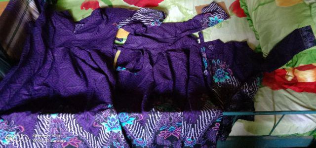 Baju Batik Couple Keluarga Motif Pager Bumi Magenta Seragam Gamis Busui Terbaru