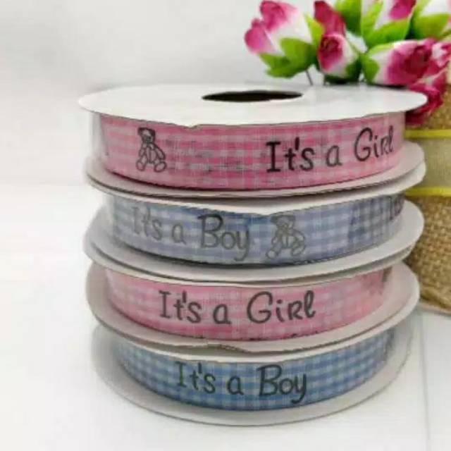 1 Roll (20Meter) - Pita Motif It's a Boy &amp; It's a Girl (1,3cm)