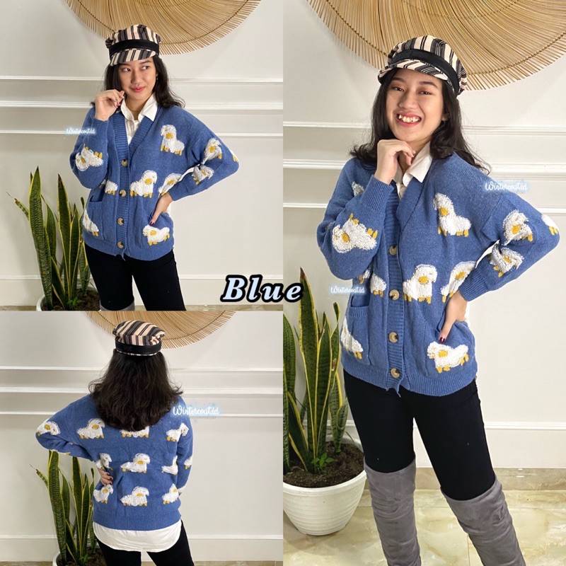 Cardigan wanita import korea domba oversized sheep kardigan jaket jacket cewek hangat gunung