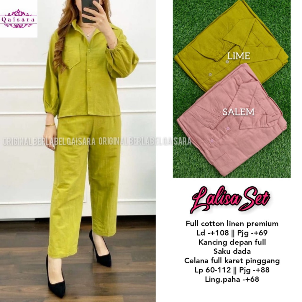 Setelan Wanita Lalisa Set Bahan Linen