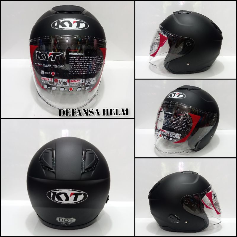 HELM KYT KYOTO SOLID HITAM DOFT