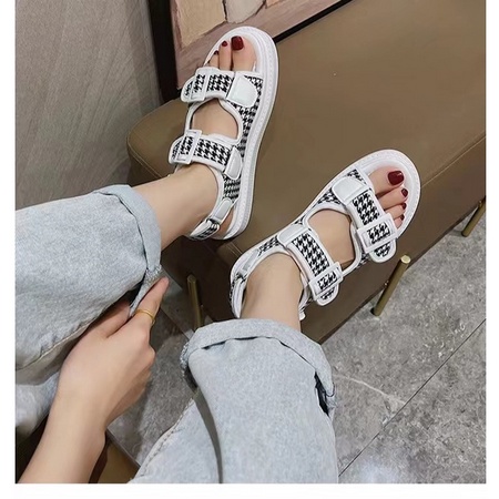 flt-1230 sandal flat wanita import fashion sandal slip on cantik terkiniian terlaris best selleraid 0321 fashion wanitaa terbaikk