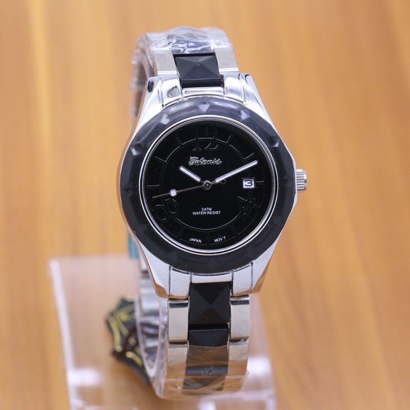 ORIGINAL jam tangan wanita Tetonis Ts960 Stainless List keramik tahan air tanggal aktif
