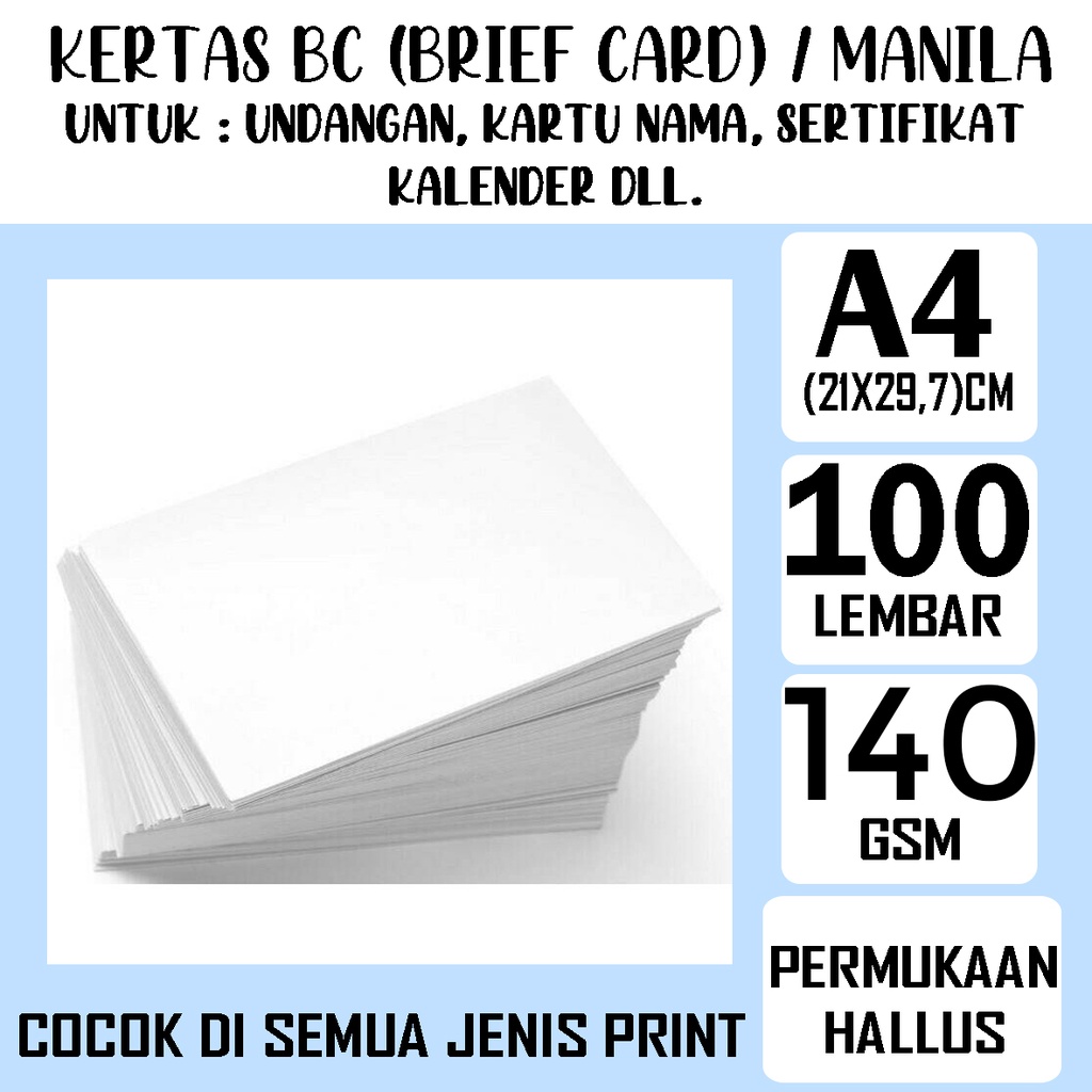 KERTAS BC TIK A4 KERTAS UNDANGAN/KERTAS SERTIFIKAT
