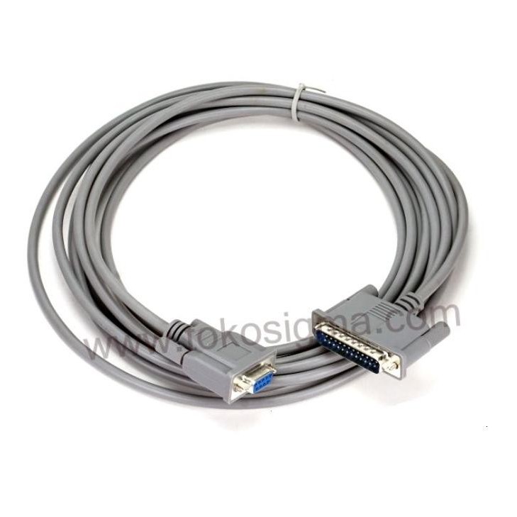 Kabel Serial Printer TMU dot matrik cable 5 meter RS232 D9 Female to D25 Male